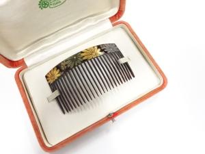 アンティーク　本鼈甲　漆塗り蒔絵　螺鈿　櫛